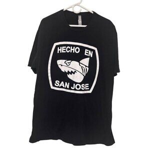 Next Level Apparel Black "Hecho En San Jose" Shark Graphic T-Shirt XXL Adult